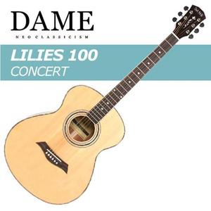 [데임 DAME] 릴리즈100콘서트 / Lilies100 Concert / 다양한 컬러 / 여성용 입문용 추천 통기타